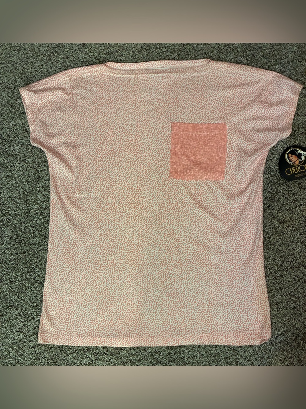 🎉 4/$25 NWT Cherokee Pink Short Sleeve Pocket Tee